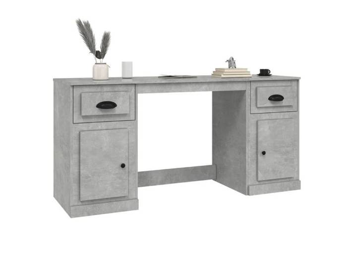 Bureau Informatique - Meuble de Bureau pour Ordinateur - bois d'ingénierie - gris béton - 154 5x50x75 cm(35774)