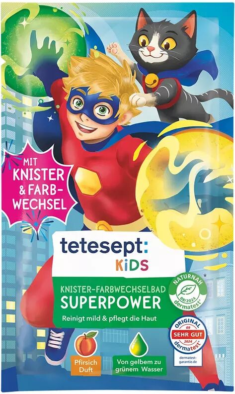 tetesept - Knister-Farbwechselbad Superpower, Multicolor