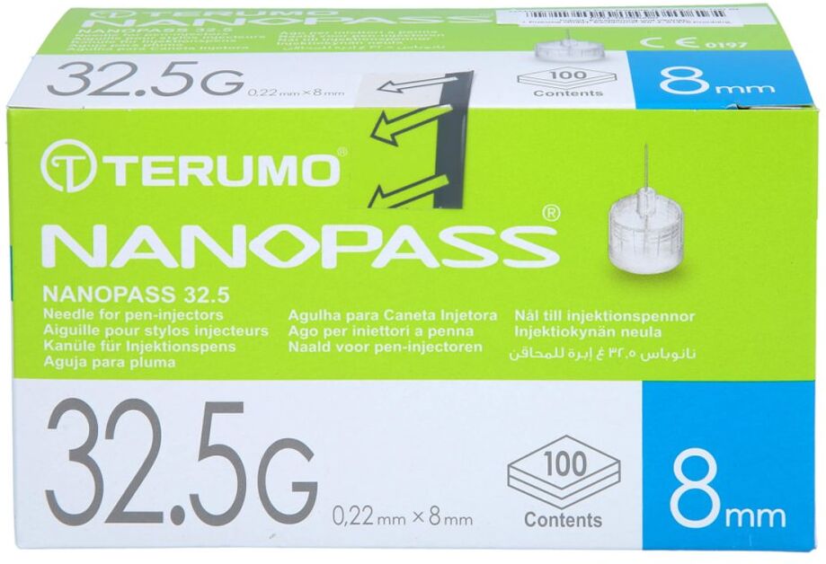 Nanopass 32,5 Pen Kanüle 0,22x8 mm