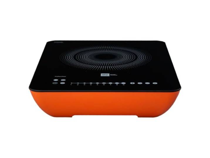 Miji - Star 3 ECO Trend sundown orange, mobiles Induktionskochfeld, Induktionsplatte mit 1 Kochfeld, Induktionskochplatte mit Ceranfeld autark, 9 Stufen, 2300 Watt, kompakte Größe für Camping