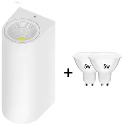 Braytron Außenwandleuchten Wandlampen Weiß- Model-L + 2x Leuchtmittel Kaltweiß