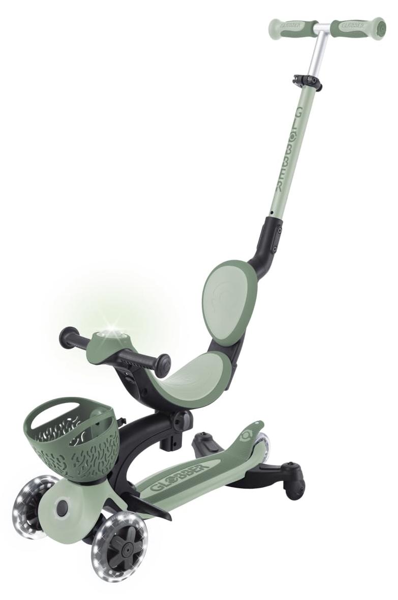 3-Rad-Scooter mit Sitz, Rückenlehne, höhenverstellbar, Salbeigrün