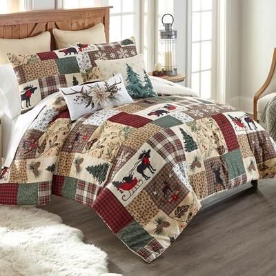 American Heritage Textiles Dashing Mini Comforter Set Multi Warm, King, Multi Warm
