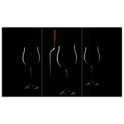 Wallario Herdabdeckplatte 80 x 52 cm (BxH), 2-teilig Rotwein bei Nacht