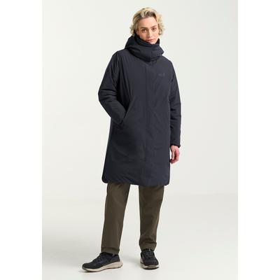 Wintermantel JACK WOLFSKIN "FROST HAVEN COAT W", Damen, Gr. XS, schwarz (schwarznavy), Obermaterial: 100% Polyester. Füllung: 100% Polyester. Futter: 100% Polyester, Mäntel Wintermantel, Wintermantel, warm, wasserdicht