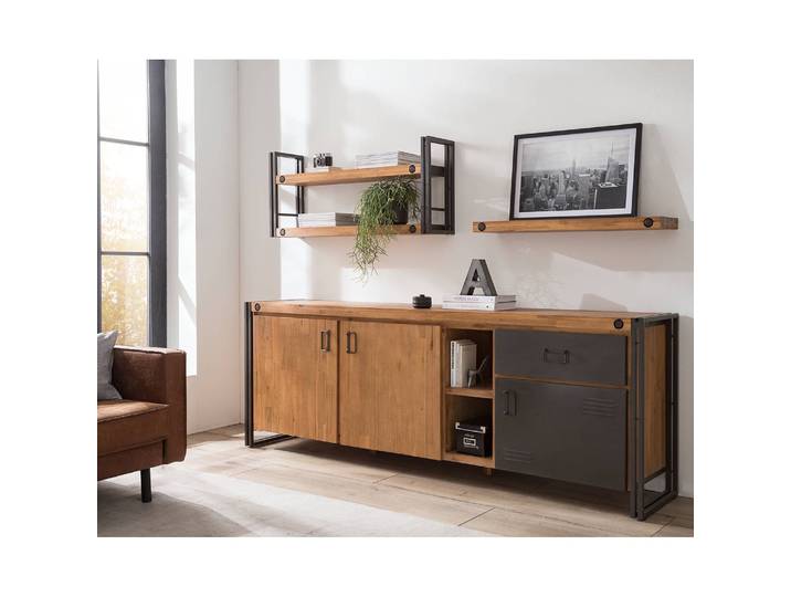 Wandboard Massivholz Akazie, gebürstet & lackiert Braun/Akazie 90cm