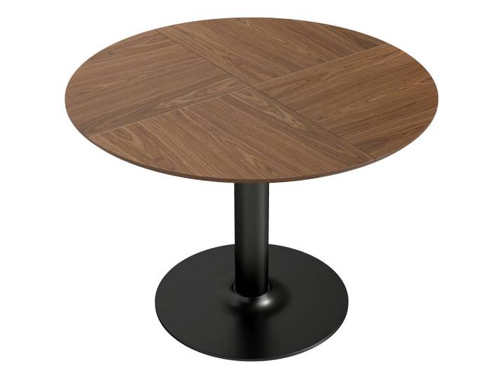 Homcom Esstisch MDF Stahl Braun, Metall, Rund, Sockel, 110x78x110 cm, Esszimmer, Esstische