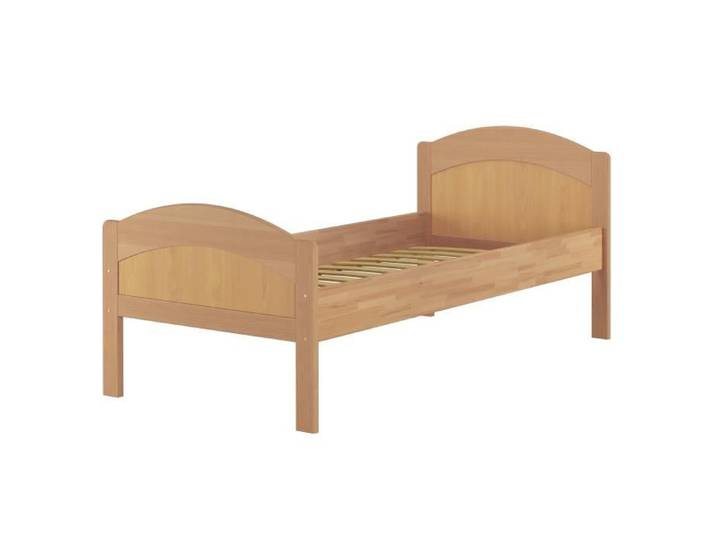 Lit simple en hêtre naturel 90x200 style classique avec sommier à lattes souples 60.75-09FL