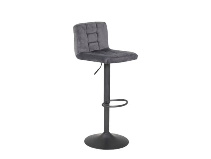 Hela Tische Barhocker Amanda, Samtvelour Grau, 360° drehbar, Lift