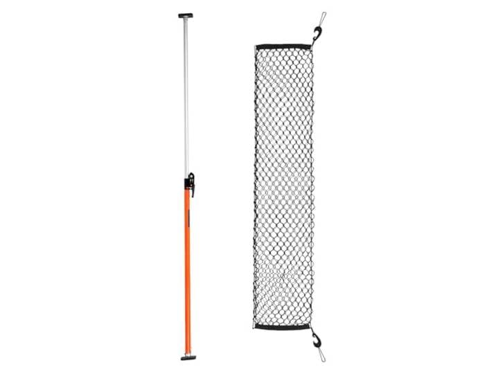 VEVOR Barre de chargement à cliquet réglable 101 à 185 cm\, stabilisateur de chargement en acier robuste avec filet de rangement et patins antidérapants\, tige de verrouillage de charge télescopique SUV