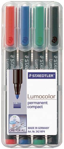Staedtler Lumocolor permanent compact DRY SAFE 318-9WP4HZ Permanentmarker Schwarz wasserfest: Ja