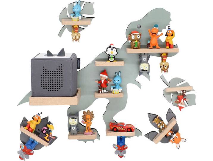 Houten dinosaurus set kinderplankje Toniebox figuren Dino wandplank Tonies muziekdoosje