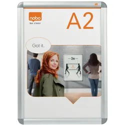 Nobo Premium Plus Klapprahmen Nicht magnetisch Wandmontage 47,6 (B)x65 (H) cm Aluminium Silber