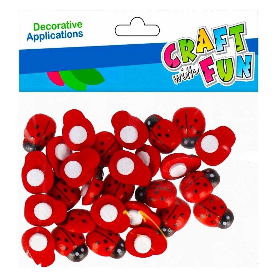 Craft with Fun Selbstklebende Marienkäfer aus Holz 15mm 25St (49846713)