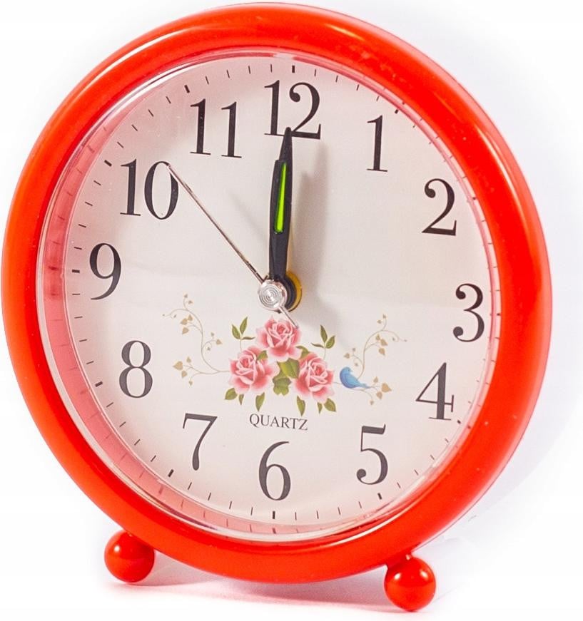 Midex Kinderwekker met bloemenmotief - Kleurrijke analoge tafelklok