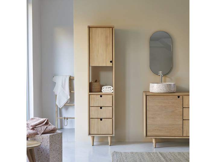 Hochschrank aus massivem Eichenholz Jonak - Natur - Oak