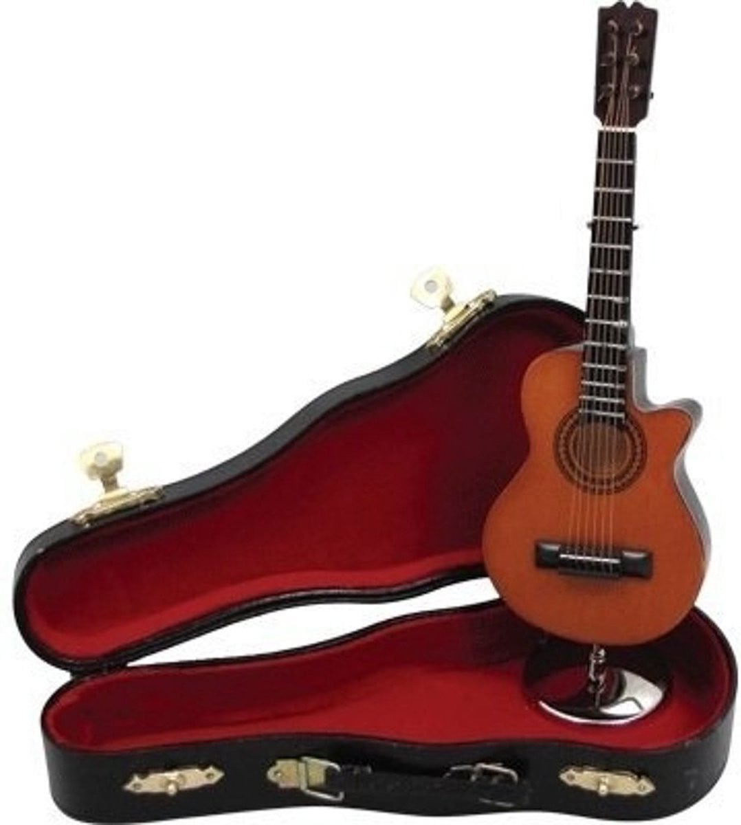 Music Gifts Miniatuur akoestische gitaar bruin voor volwassenen