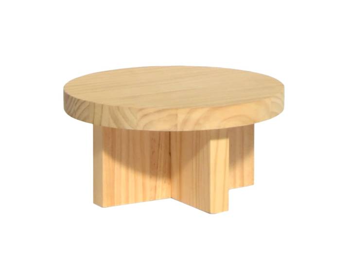 Petit tabouret en bois massif naturel 15 cm Non verni