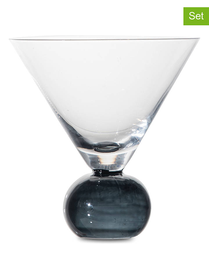 Byon 2er-Set: Gläser "Spice" in Transparent/ Dunkelblau - 240 ml - onesize