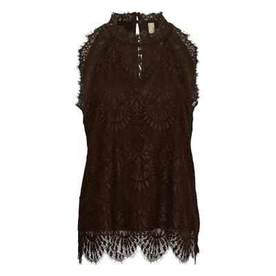 Blusentop CULTURE "Damen Bluse ärmellos CUarto", Damen, Gr. L, braun (coffee bean), Obermaterial: 70% Nylon NY. 30% Baumwolle CO., Blusen Blusentop
