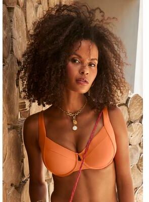Plus Size Women's Essential Sweetheart Underwire Bikini Top by Swimsuits For All in Passion Fruit (Size 22)