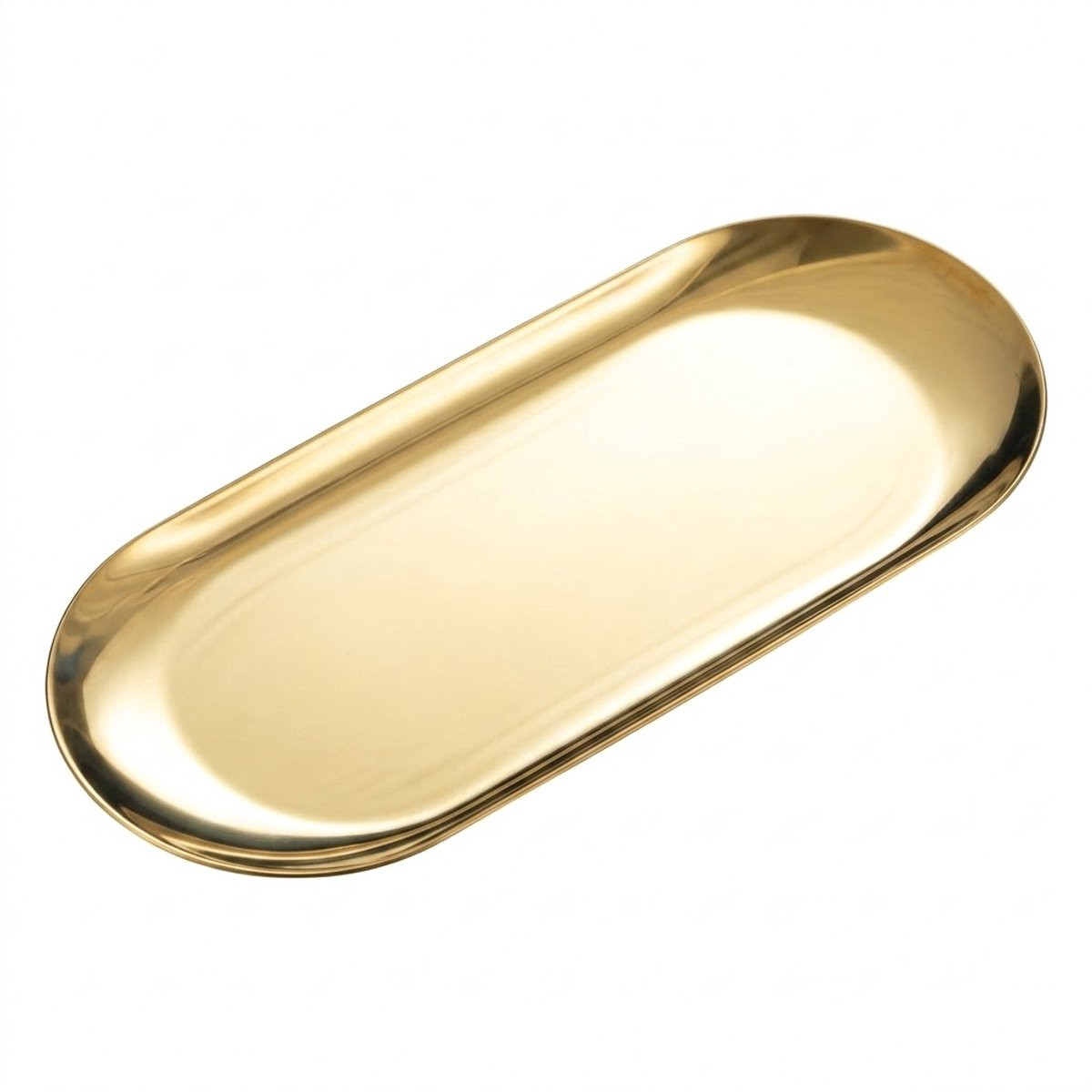 NUVEX Goudkleurig Ovaal Decoratief Dienblad van RVS voor Sieraden en Decoratie