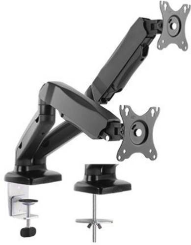 ICY BOX IB-MS304-T Monitor-Tischhalterung 2 Display(s) 25,4cm (10") - 68,6cm (27") Schwarz Neigbar, Schwenkbar, Drehbar