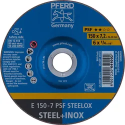 PFERD TOOLS Schruppscheibe E Universallinie PSF STEELOX für Stahl/Edelstahl - 62015640