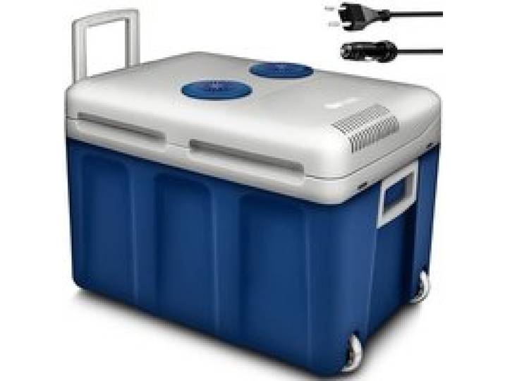 tillvex® Glacière électrique 40l Bleu avec roulettes Mini réfrigérateur 230V et 12V Voiture Camping Refroidissement et Chaleur