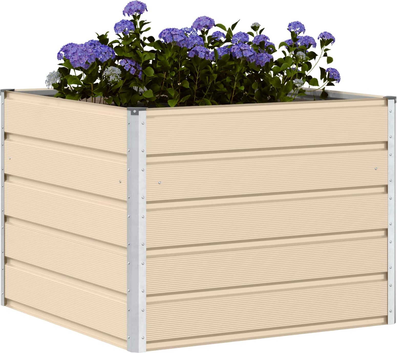 vidaXL Jardinière Ivoire 100 x 100 x 75 cm Acier