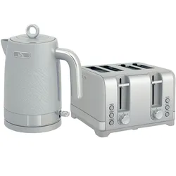 WASSERKOCHER-UND-TOASTER-SET Kunststoff Grau