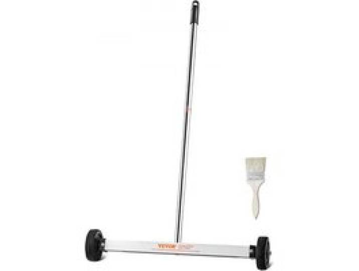 VEVOR Balayeuse Magnétique avec Roues 44,5 cm, Balai Magnétique Capacité Maximale 4,5 kg, Manche Réglable, Légère, Nettoyage Facile, Outil pour Ramasser les Clous et les Vis, Atelier Garage Chantier