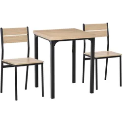3-TEILIGE Essgruppe Küchentisch mit Metallgestell Esszimmergruppe Sitzgruppe