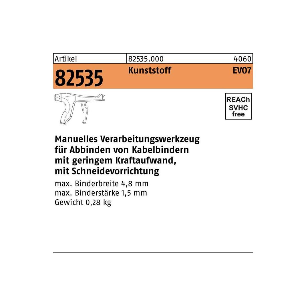 HellermannTyton Verarbeitungswerkzeug R 82535 EVO7 Kunststoff (Kunststoffkabelbinder, 1 Stk.) (825350000000000)