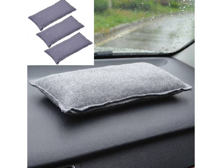3er-Set Luftentfeuchter mit Silica Gel, 1kg, wiederverwendbar, grau