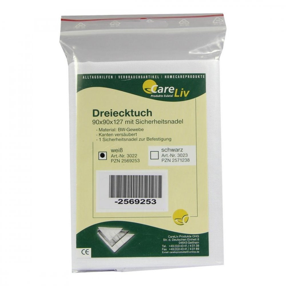 Careliv Produkte OHG Dreiecktuch Bw 90x90x127 weiss mit Sicherheitsn. 02569253