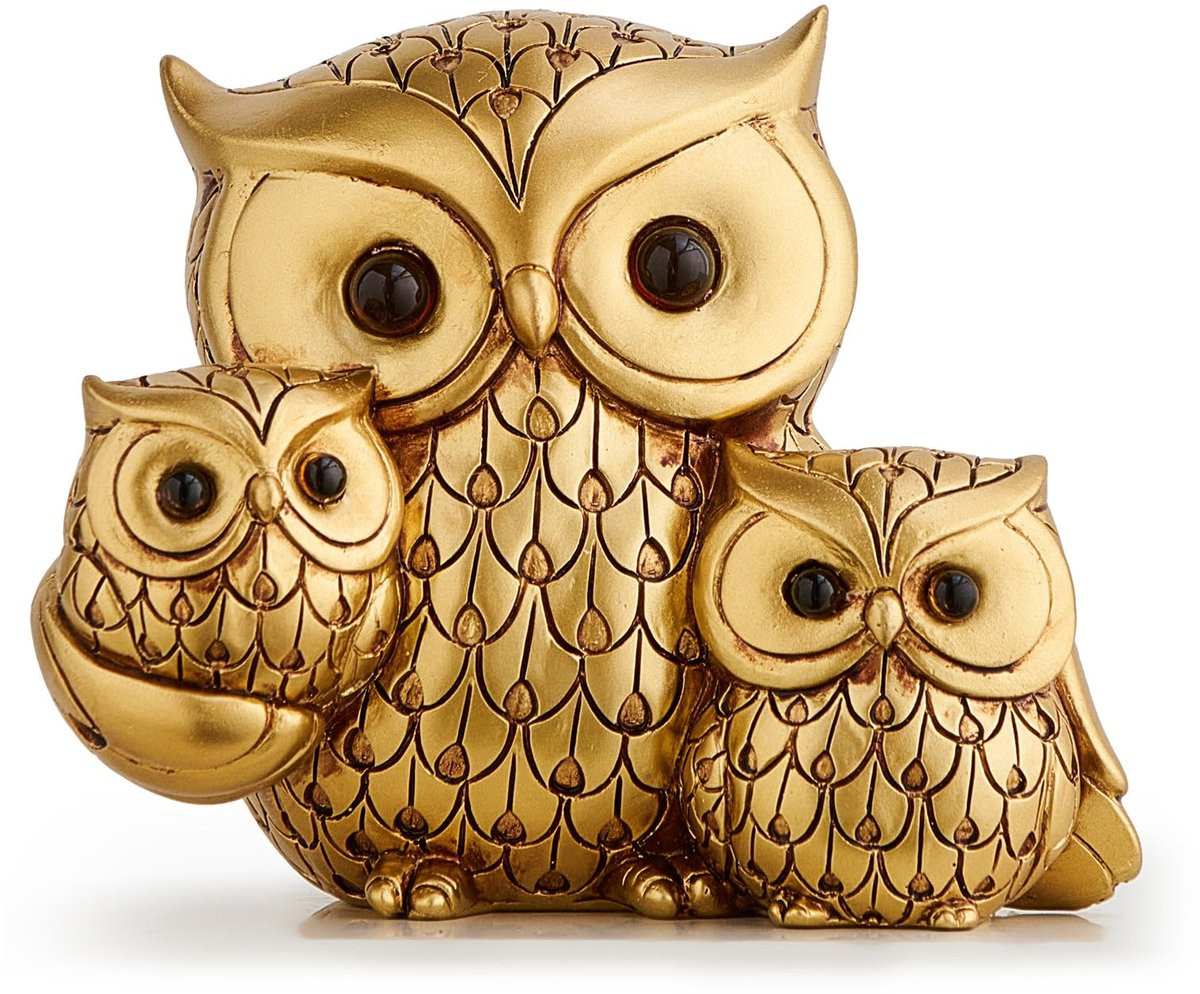 Unyqoos Elegante gouden uilensculptuur voor decoratie in huis en kantoor