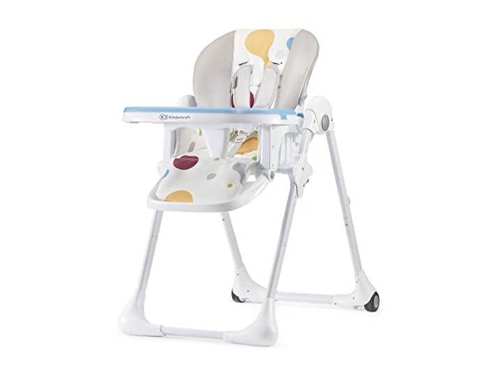 Kinderkraft Hochstuhl YUMMY, Kinderhochstuhl, Babystuhl, Kombihochstuhl, ab den Ersten Lebensmonaten, Fußstütze, Halbliegende Position, Bezug aus PU, Einfach zu Reinigen, Mehrfarben
