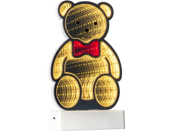 OTTO HOME LED Dekolicht Evvina - Teddybär , gold (warmweiß, rot), Leuchten, Infinity Effekt, Deko für Innen, beidseitig beleuchtet, Nachtlicht, LED Dekolicht