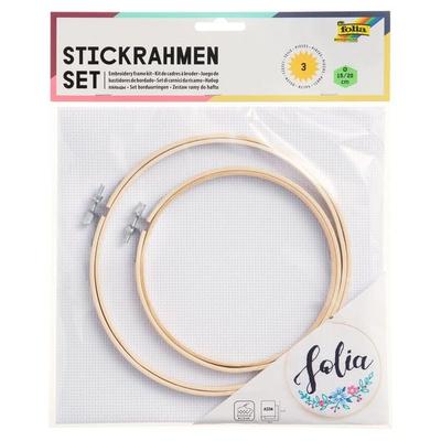 FOLIA® Stickrahmen-Set mit Stoff
