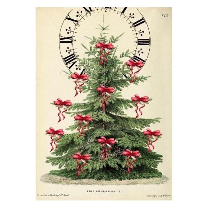 Madame Treacle B6 Karte mit Umschlag Weihnachtsbaum und Uhr (41921778)