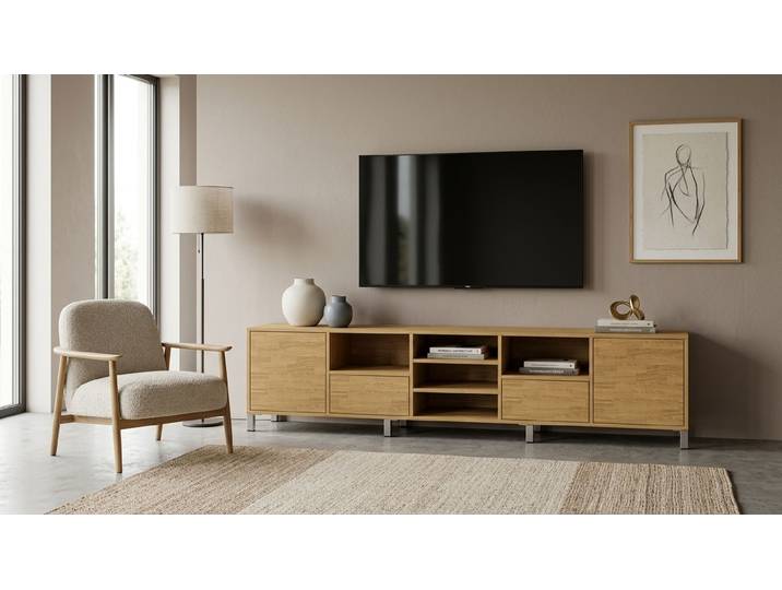 Commode moderne sur mesure en ligne Chêne Naturel huilé