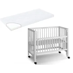 Tissi Anstellbett / Beistellbett Sophie inkl. Matratze, Farbe: Buche Weiss