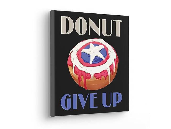 Komar Komar Keilrahmenbild - Donut give up - Größe 30 x 30 cm - Kinderzimmerbild, Wandbild, Kinderzimmer
