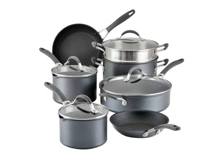 Circulon A1-Serie mit ScratchDefense 11-teiliges Kochgeschirr-Set, Grau