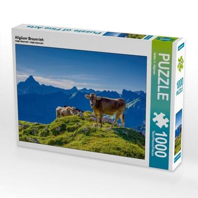 CALVENDO Puzzle Allgäuer Braunvieh | 1000 Teile Lege-Größe 64x48cm Foto-Puzzle für glückliche Stunden