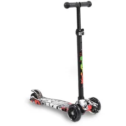 Byox Kinderroller Rapture, Aluminium Scooter mit LED-Rädern, Wassertransferdruck schwarz