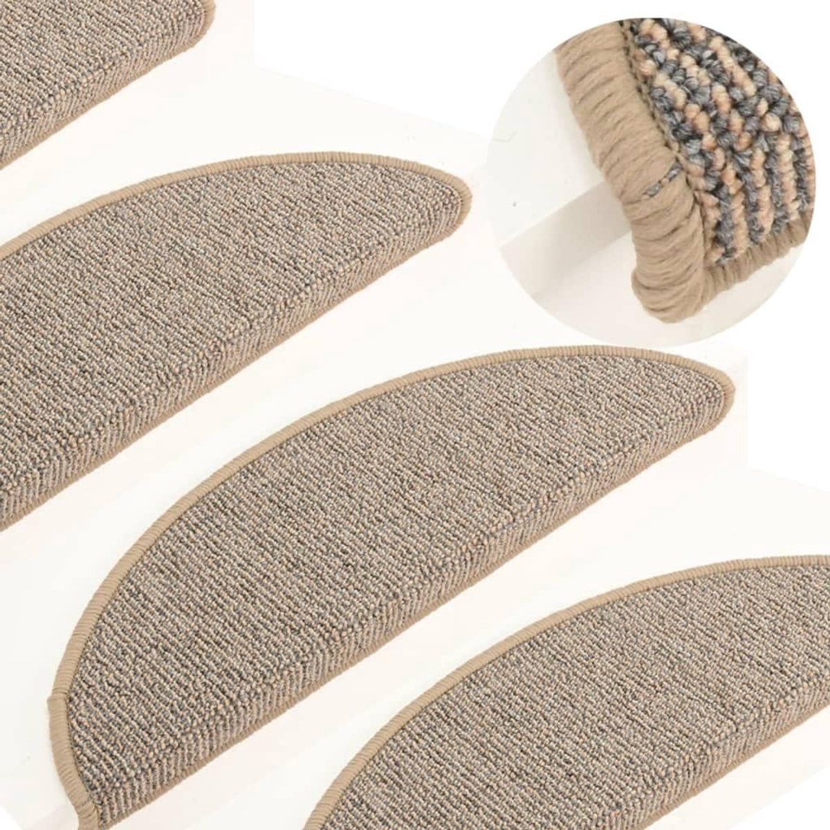 Set van 15 antislip trapmatten in het bruin, geluiddempend en zelfklevend