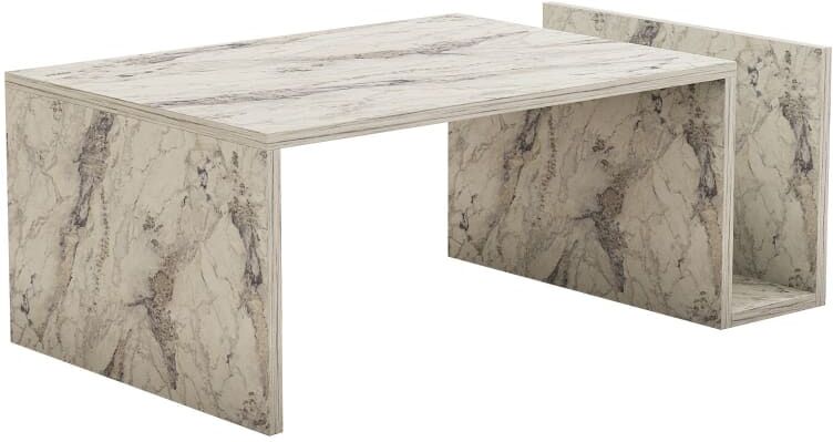 Habitat & Jardin Table basse en Blanc 86x32x50cm