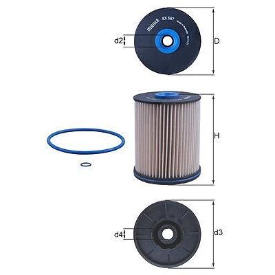 Mahle Kraftstofffilter [Hersteller-Nr. KX567D] für Opel